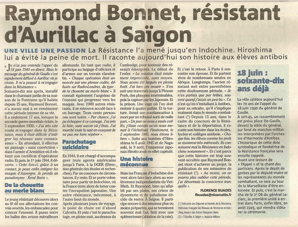 BonnetRaymond article nice matin 18 juin 2010